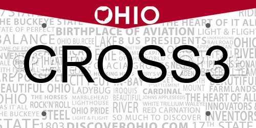 CROSS3 Ohio License Plate