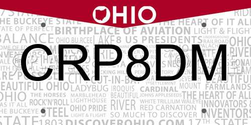 CRP8DM Ohio License Plate