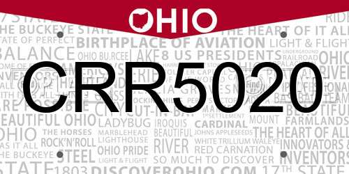 CRR5020 Ohio License Plate