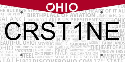 CRST1NE Ohio License Plate