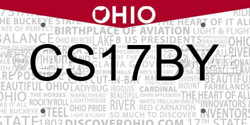 CS17BY Ohio License Plate