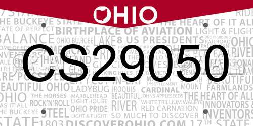 CS29050 Ohio License Plate