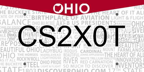 CS2X0T Ohio License Plate