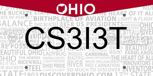 CS3I3T Ohio License Plate