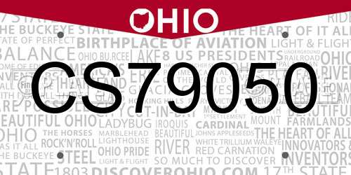 CS79050 Ohio License Plate