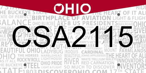 CSA2115 Ohio License Plate