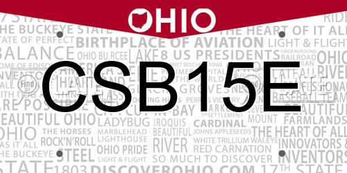 CSB15E Ohio License Plate