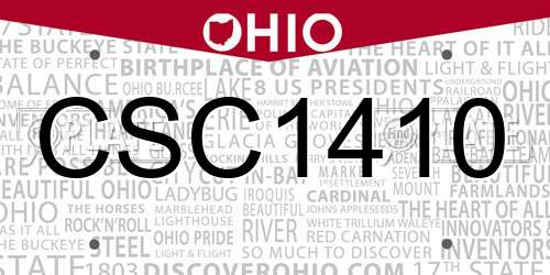 CSC1410 Ohio License Plate