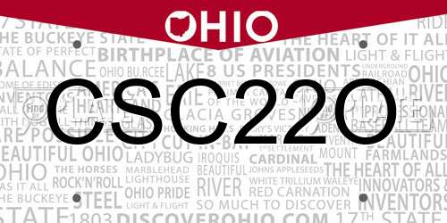 CSC22O Ohio License Plate