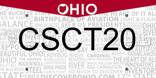 CSCT20 Ohio License Plate