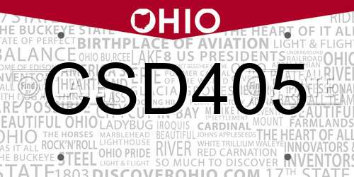 CSD405 Ohio License Plate