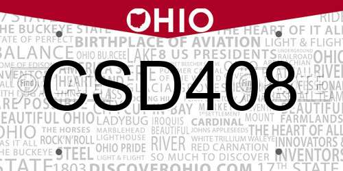 CSD408 Ohio License Plate