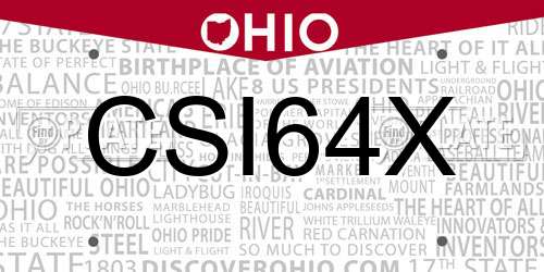 CSI64X Ohio License Plate