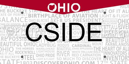 CSIDE Ohio License Plate