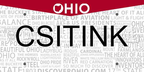 CSITINK Ohio License Plate