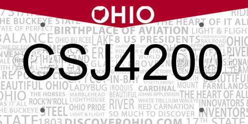 CSJ4200 Ohio License Plate