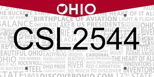 CSL2544 Ohio License Plate
