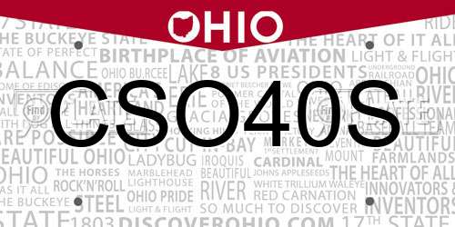 CSO40S Ohio License Plate
