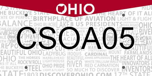 CSOA05 Ohio License Plate