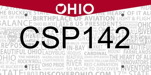 CSP142 Ohio License Plate