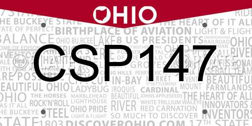 CSP147 Ohio License Plate