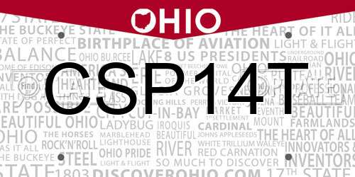 CSP14T Ohio License Plate