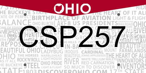 CSP257 Ohio License Plate