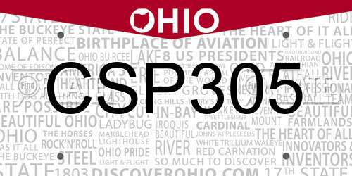 CSP305 Ohio License Plate