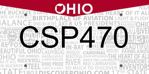 CSP470 Ohio License Plate