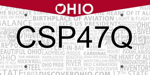 CSP47Q Ohio License Plate