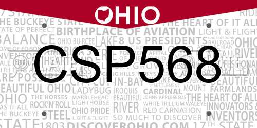 CSP568 Ohio License Plate
