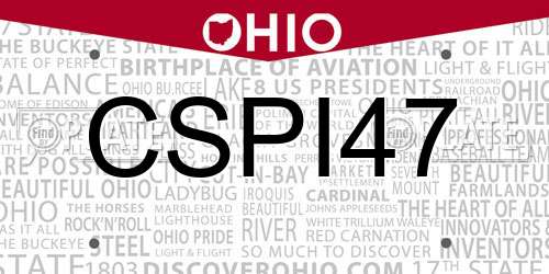CSPI47 Ohio License Plate