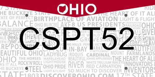 CSPT52 Ohio License Plate