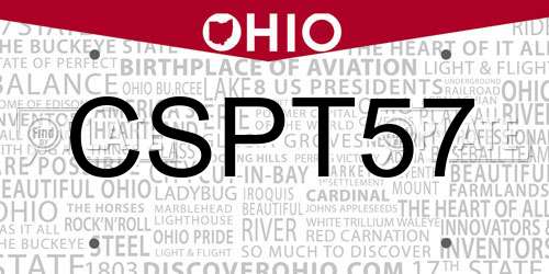 CSPT57 Ohio License Plate