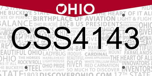 CSS4143 Ohio License Plate