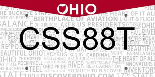 CSS88T Ohio License Plate