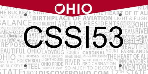 CSSI53 Ohio License Plate