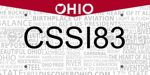 CSSI83 Ohio License Plate