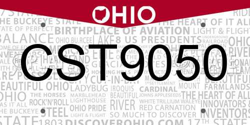 CST9050 Ohio License Plate