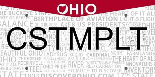 CSTMPLT Ohio License Plate