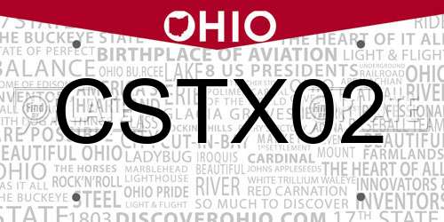 CSTX02 Ohio License Plate