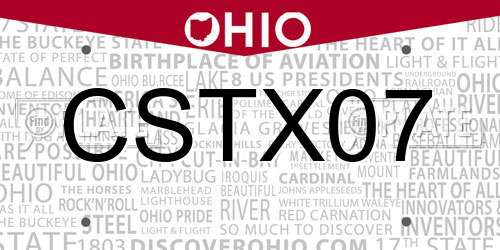 CSTX07 Ohio License Plate