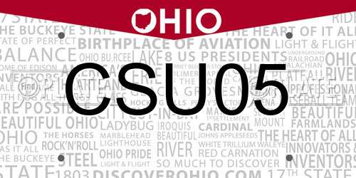 CSU05 Ohio License Plate