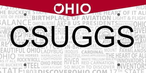 CSUGGS Ohio License Plate