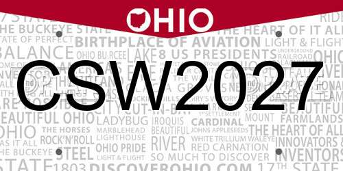 CSW2027 Ohio License Plate