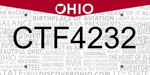 CTF4232 Ohio License Plate
