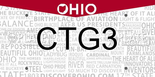 CTG3 Ohio License Plate
