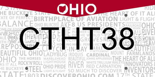 CTHT38 Ohio License Plate