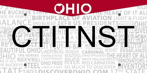 CTITNST Ohio License Plate
