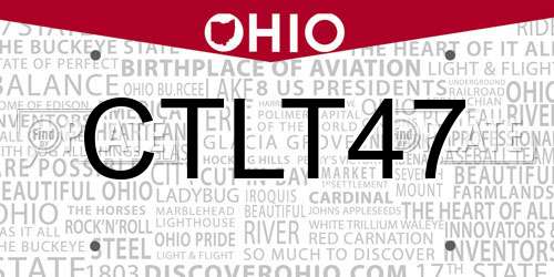 CTLT47 Ohio License Plate